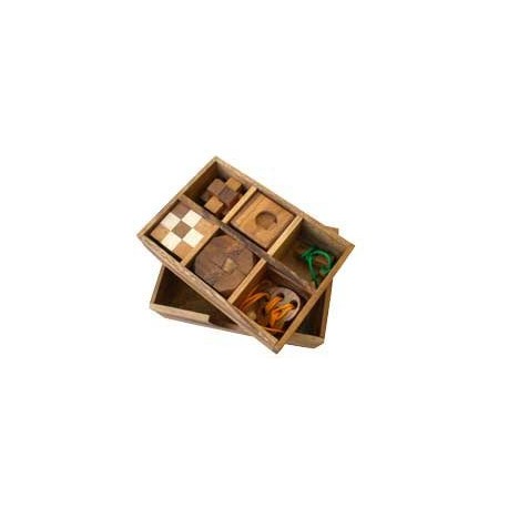 Casse-tête coffret cadeaux coffret bois de 6 casse tete